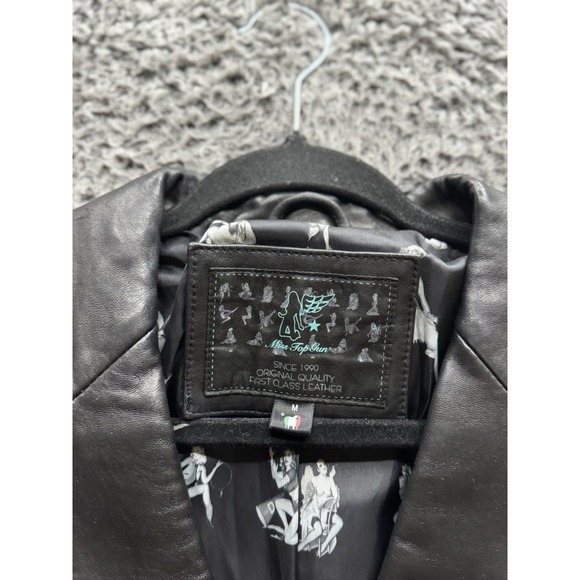 Miss Top Gun All Leather Long Coat Size M - Picture 6 of 15